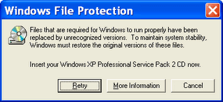 mengatasi windows file protection