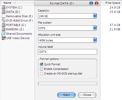 Format Harddisk - Quick Format