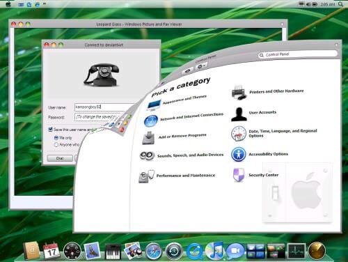 Leopard Mac OS on Windows XP - Cool!