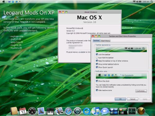 Leopard Mac OS - Windows XP Transformation