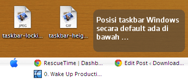 Posisi Taskbar Default Windows