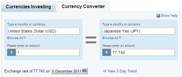 Konversi Mata Uang - Yahoo Currency Converter Result