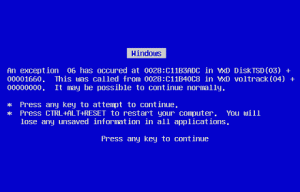 Blue Screen of Death BSOD